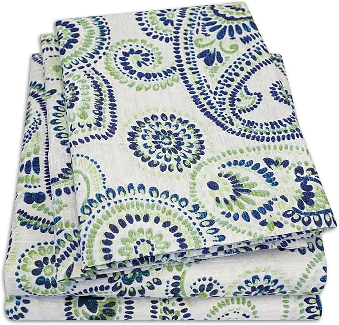 Contemporary 1500 Supreme Collection Extra Soft Modern Paisley Pattern Sheet Set - Luxury Bed Sheets Set with Deep Pocket Wrinkle Bedding Printed Pattern Fine Crafted