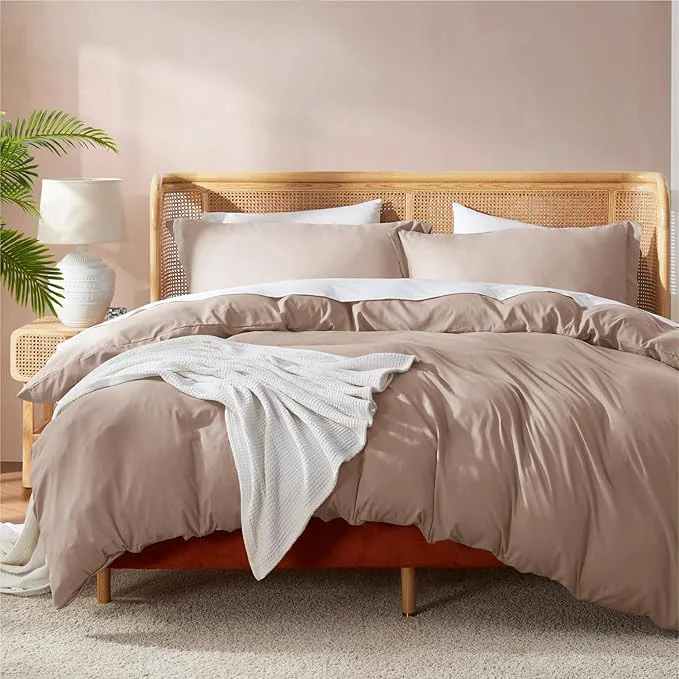 Official Nestl Twin Duvet Cover Set - Soft Double Brushed Khaki Duvet Cover Twin Twin XL 2 Piece with Button Closure 1 Duvet Cover 68x90 inches and 1 Pillow Sham Smooth