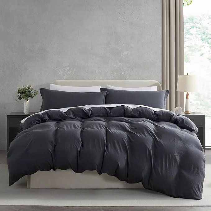 Original Design Nestl Grey Duvet Cover King Size - Soft Prewashed King Duvet Cover Set 3 Piece with Zipper Closure 1 Duvet Cover 104x90 inches and 2 Pillow Shams Sophisticated