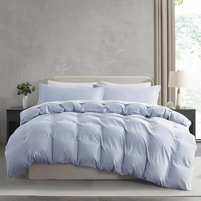 Official Nestl Ice Blue Duvet Cover Full Size - Soft Prewashed Full Size Duvet Cover Set 3 Piece with Zipper Closure 1 Duvet Cover 80x90 inches and 2 Pillow Shams User-Friendly