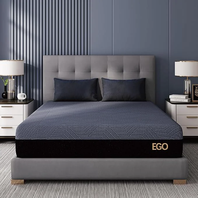 World-Class EGOHOME 10 Inch Full Memory Foam Mattress for Back Pain Cooling Copper Gel Bed in a Box Foam Made in USA CertiPUR-US Therapeutic Medium Firm Double 54x75x10 Black Original