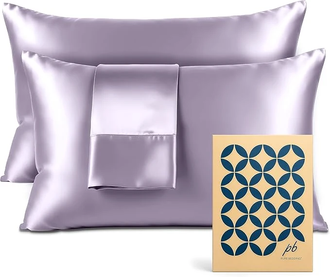 Original Satin Pillowcase 2 Pack - Queen Size 20 quot x30 quot Lavender - Silky Pillow Cases for Hair and Skin - Satin Pillow Covers with Envelope Closure - Extra Soft Premium Microfiber Casual