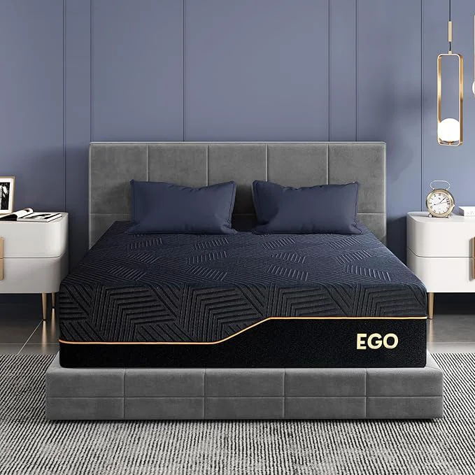 Fast EGOHOME 14 Inch Twin XL Memory Foam Mattress for Back Pain Cooling Copper Gel Bed in a Box Foam Made in USA CertiPUR-US Therapeutic Medium Firm Daybed 38x80x14 Black Durable