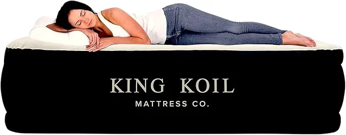 Selected King Koil Luxury Camping Air Mattress Queen Size with Built-in Pump Portable Travel Airbed Waterproof Durable Inflatable Double High Blow Up Bed 1-Year Warranty Manufacturer Warranty Classic