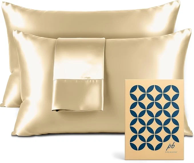 Long-Lasting Satin Pillowcase 2 Pack - King Size 20 quot x40 quot Ivory - Silky Pillow Cases for Hair and Skin - Satin Pillow Covers with Envelope Closure - Extra Soft Premium Microfiber Artisan