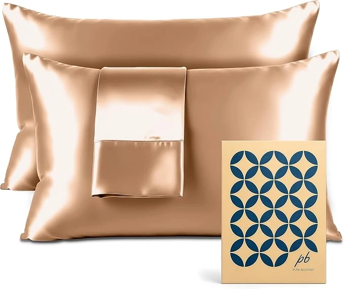 Authentic Satin Pillowcase 2 Pack - King Size 20 quot x40 quot Rose Gold - Silky Pillow Cases for Hair and Skin - Satin Pillow Covers with Envelope Closure - Extra Soft Premium Microfiber Relaxed
