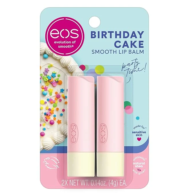 Soft eos Natural Shea Lip Balm- Birthday Cake eos lip balm All-Day Moisture Trusted