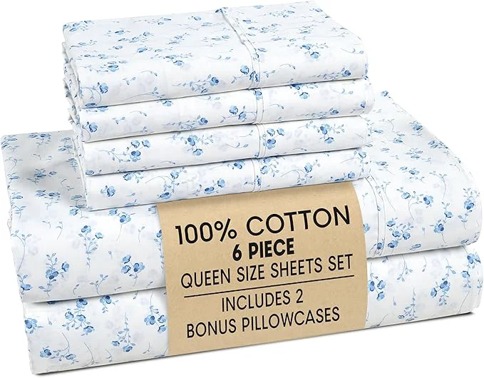 Responsible Casa Platino Queen Bed Sheets Set – Cotton Sheets Queen with 4 Pillowcases Ultra Soft amp Breathable Cool Fabric Tailored Fit with 15 quot Deep Pockets Great Everyday Sheets – Floralis Safe