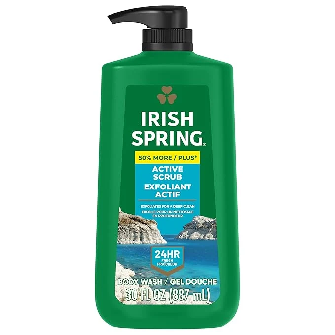 Refined Irish Spring Active Scrub Exfoliating Body Wash Proven