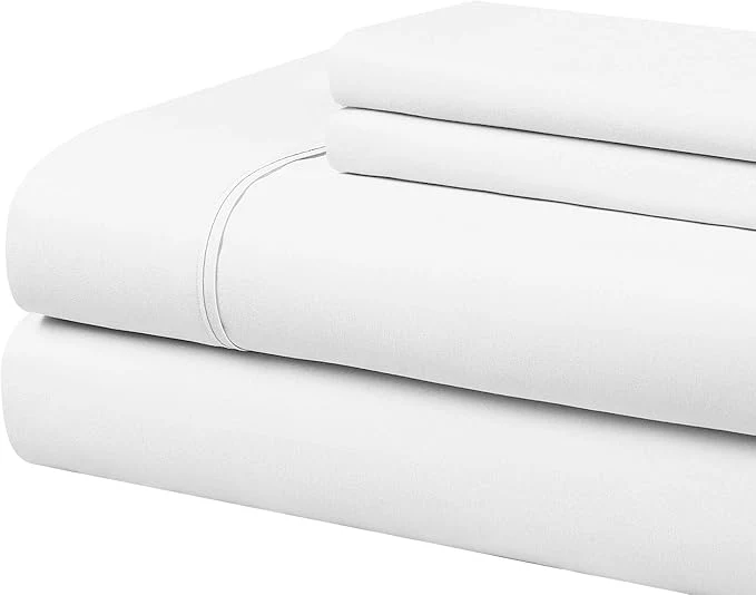 Pure Cathay Home Essentials Ultra Soft Hypoallergenic Wrinkle Resistant Double Brushed Microfiber Bedding Sheet Set White California King Safe