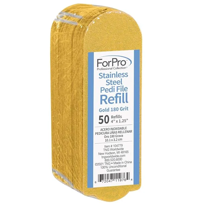 Smooth ForPro Professional Collection Stainless Steel Pedi File Refill 180 Grit Green