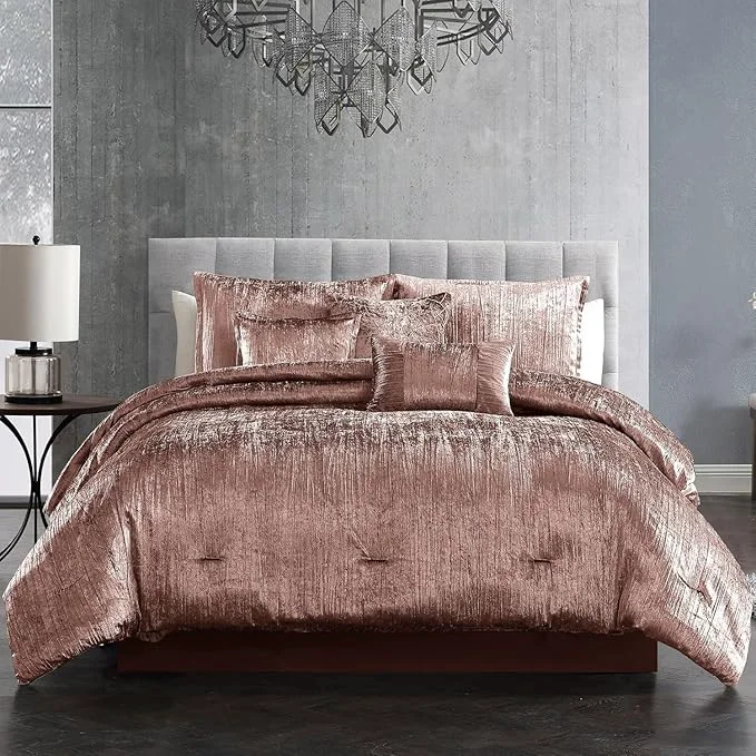 Smooth Riverbrook Home Turin Comforter Set King Blush 7 Piece Set Environmentally Friendly