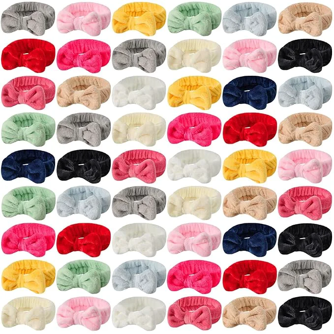 Flexible Tigeen 52 Pieces Spa Headband for Washing Face Bulk Soft Coral Fleece Skincare Enhanced