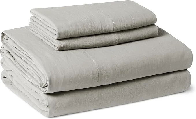 Specialty Amazon Basics King Bed Sheet 4-Piece Bedding Set Double Brushed Microfiber Ultra Soft Easy Care Grey Practical