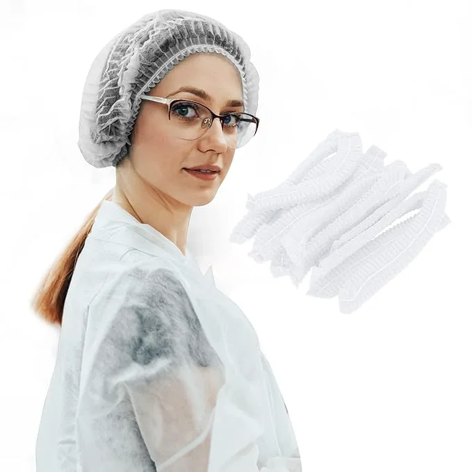 Fast Wecolor 100 Pack 21 Disposable Nonwoven Bouffant Caps Hair Net Certified
