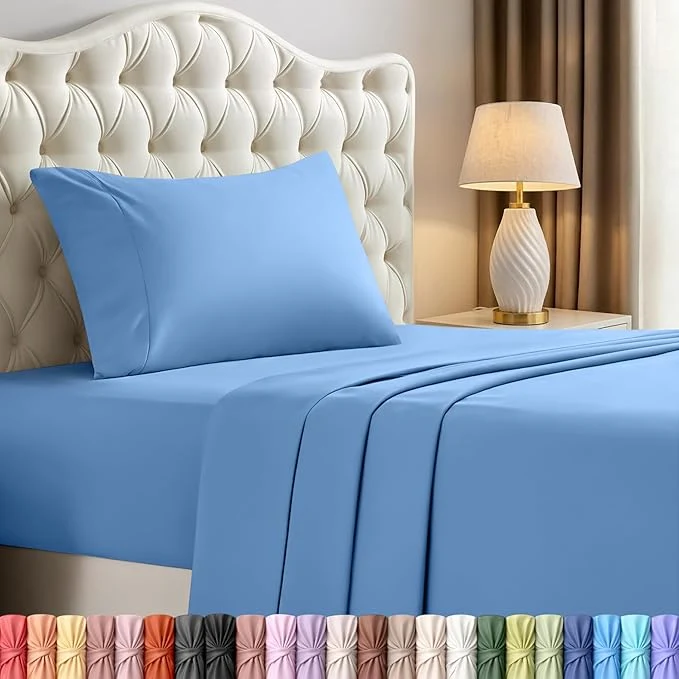 Selected Utopia Bedding Twin Sheet Set – 3 Piece Bed Sheets for Twin Size Bed Soft and Breathable Microfiber Includes 1 Fitted Sheet 1 Flat Sheet and 1 Pillowcase – Oeko Tex Dutch Blue Elite