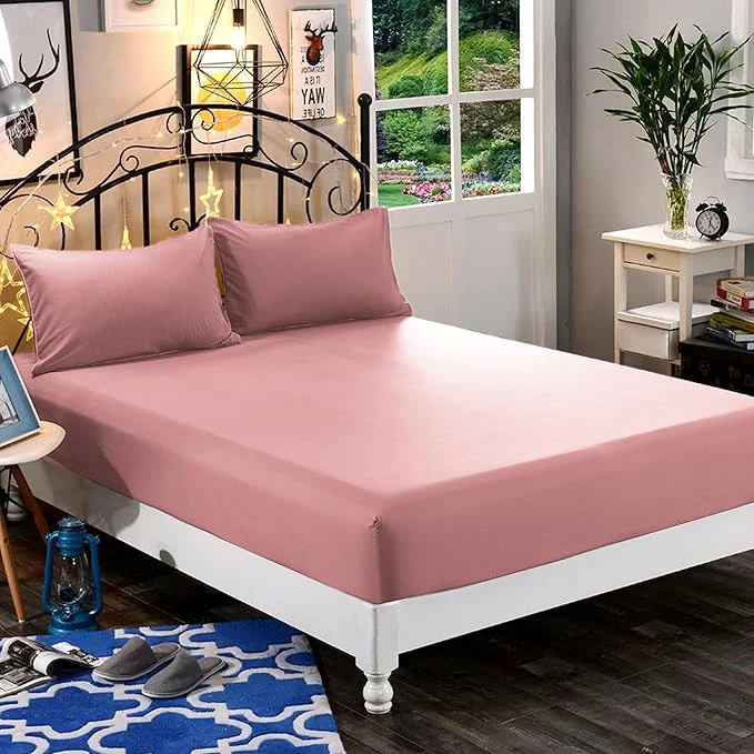 Next-Generation Elegant Comfort 1500 Premium Hotel Quality 1-Piece Fitted Sheet Softest Quality Microfiber-Deep Pocket up to 16 inch Wrinkle and Fade Resistant Twin Twin XL Dusty Rose Advanced