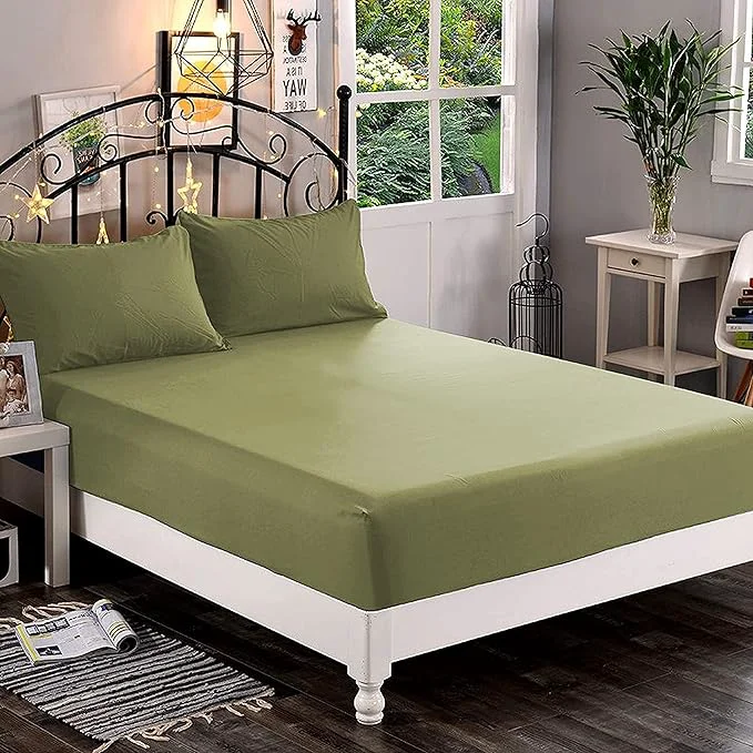 Crafted Elegant Comfort 1500 Premium Hotel Quality 1-Piece Fitted Sheet Softest Quality Microfiber - Deep Pocket up to 16 inch Wrinkle and Fade Resistant California King Sage-Green Advanced