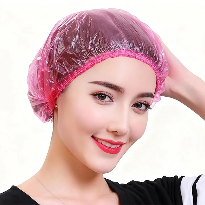 Selected 200 PCS Disposable Shower Caps Thickened Waterproof Hair Bath Caps Fashionable