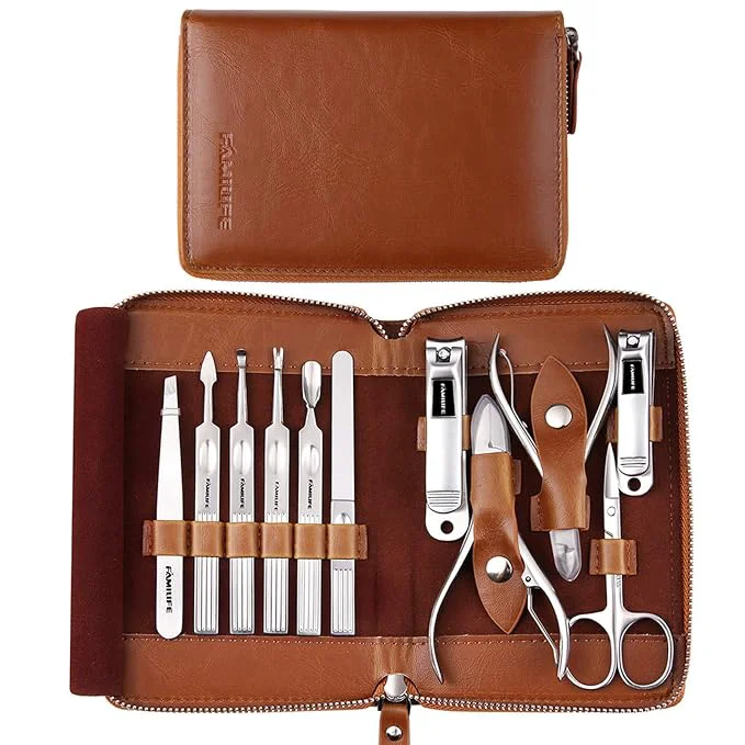 Classic FAMILIFE Manicure Set Professional Manicure Kit Nail Clippers Set 11 in 1 Refined