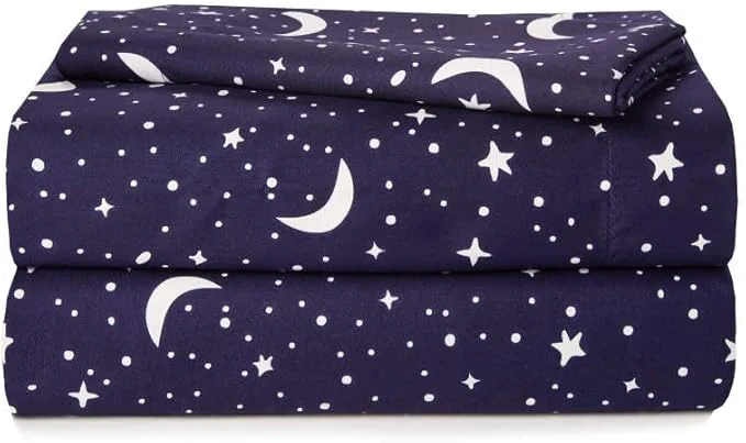 User-Friendly Heritage Kids 3-Piece Twin Sheet Set - Constellation Print Bedding with Top Sheet Fitted Sheet amp Pillowcase – Soft Microfiber Sheets for Boys or Girls Navy Blue – Cozy amp Machine Washable Next-Generation