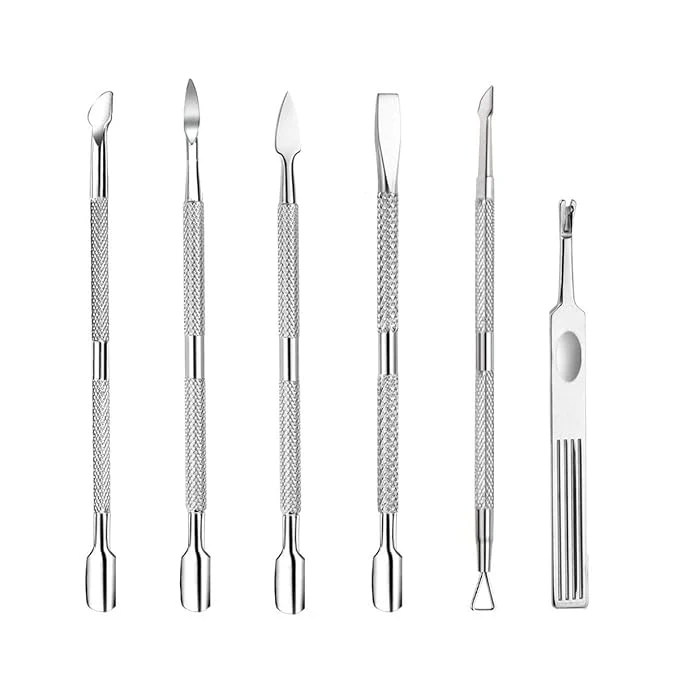 Carefully Designed 6PCS Cuticle Pusher Set Stainless Steel Cuticle Remover Kit Cutter and Original Design