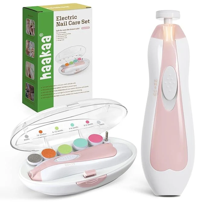 Practical haakaa Baby Nail Trimmer Electric Safe Baby Nail Clippers Baby Nail File Kit Relaxed