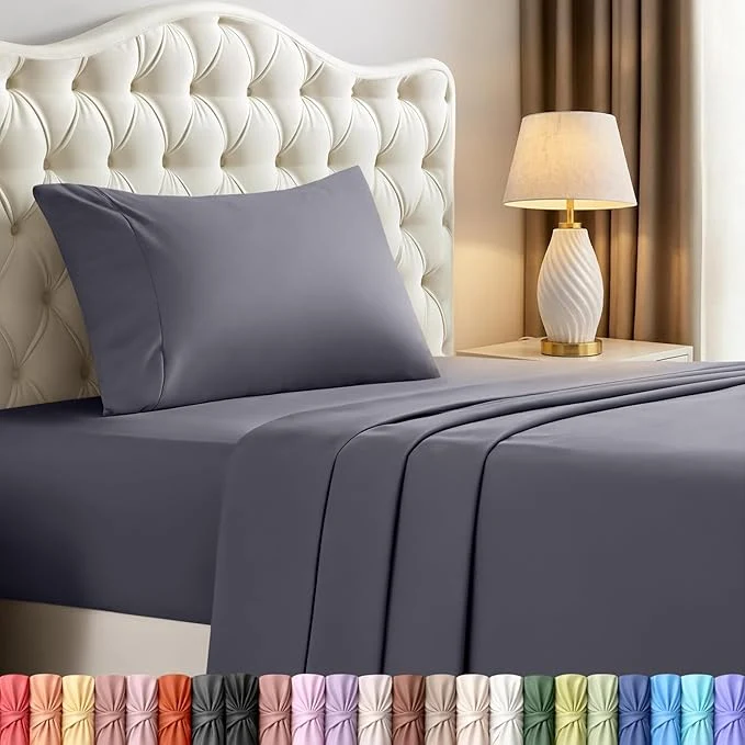 Durable Utopia Bedding Twin Sheet Set – 3 Piece Bed Sheets for Twin Size Bed Soft and Breathable Microfiber Includes 1 Fitted Sheet 1 Flat Sheet and 1 Pillowcase Grey Clean