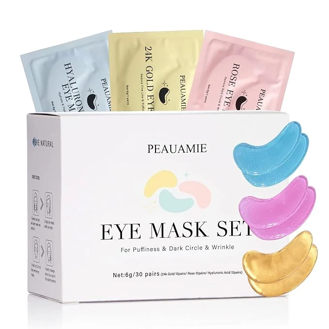 Secure PEAUAMIE Under Eye Patches Gold and Hyaluronic Acid Certified