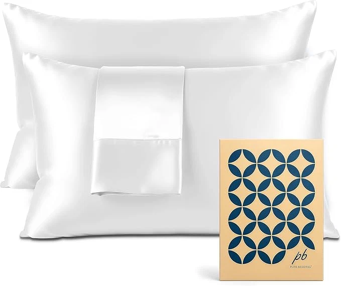 Artisan Pure Bedding Satin Pillowcase 2 Pack - King Size 20 quot x40 quot White - Silky Pillow Cases for Hair and Skin - Satin Pillow Covers with Envelope Closure - Extra Soft Premium Microfiber Selected