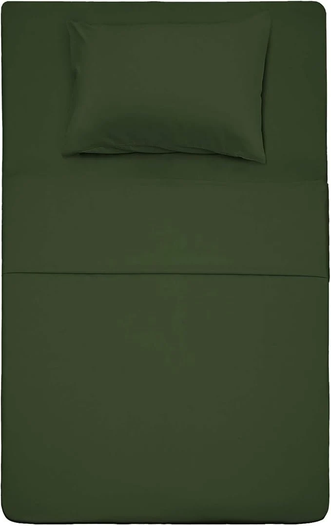 Safe Season 3 Piece Bed Sheet Set Twin Size Olive Green 1 Flat Sheet 1 Fitted Sheet and 1 Pillow Cases Brushed Microfiber 1800 Luxury Bedding Deep Pockets Extra Soft amp Fade Resistant Stylish