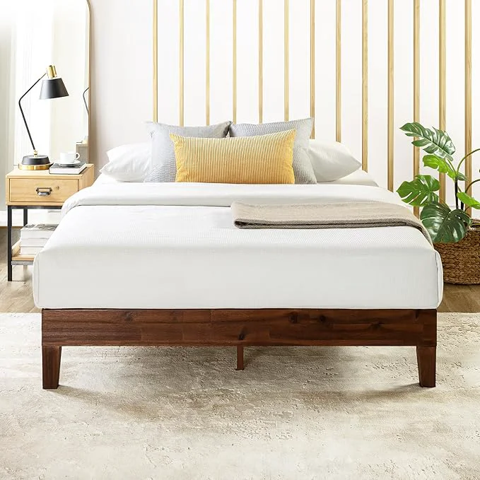 High-Quality Mellow Naturalista Grand - 12 Inch Solid Wood Platform Bed with Wooden Slats - No Box Spring Needed - Queen Espresso Sophisticated