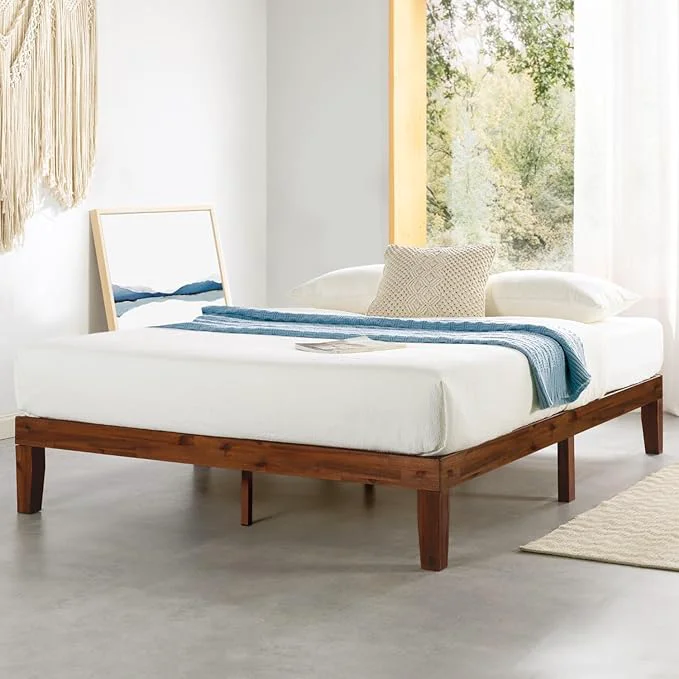 Exceptional Mellow Naturalista Classic - 12 Inch Solid Wood Platform Bed with Wooden Slats No Box Spring Needed Easy Assembly Queen Espresso Dependable