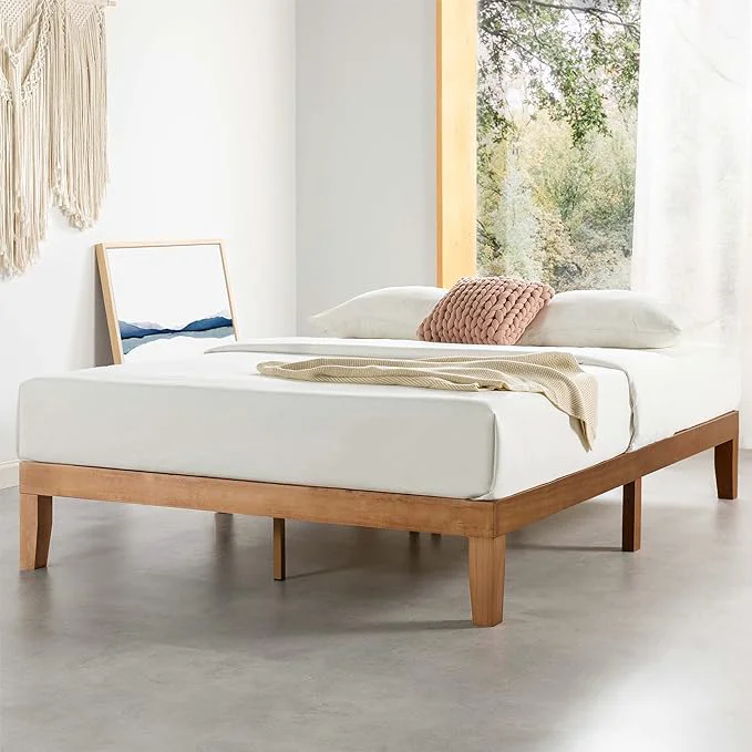 Detailed Mellow Naturalista Classic - 12 Inch Solid Wood Platform Bed with Wooden Slats No Box Spring Needed Easy Assembly King Natural Pine Verified