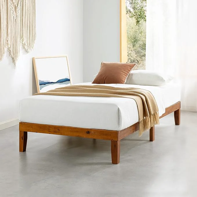 Verified Mellow Naturalista Classic 12 Inch Solid Wood Platform Bed with Wooden Slats Twin XL Cherry Quality