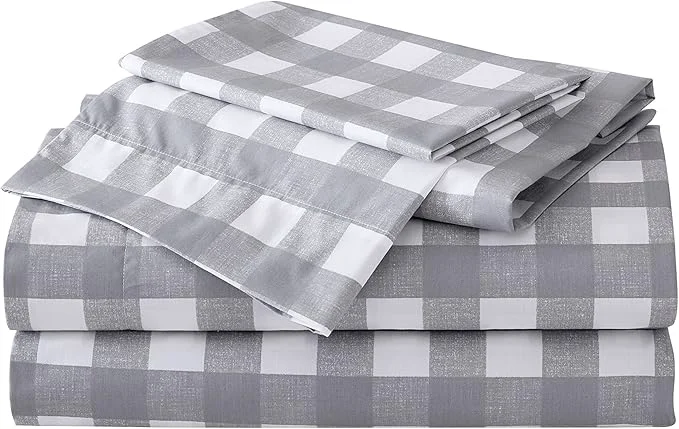 Contemporary Eddie Bauer - Twin Sheet Set Cotton Percale Bed Sheets Crisp amp Cool I Dorm Essentials Lakehouse Plaid Twin Pure