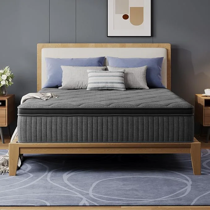 Traditional Avenco 14 Inch King Size Mattress Hybrid Mattress with Smarts Coil™ Pocket Springs for Targeted Support and NanoGel™ Memory Foam for Cool Night Sleep amp Motion Isolation CertiPUR-US Premium Material