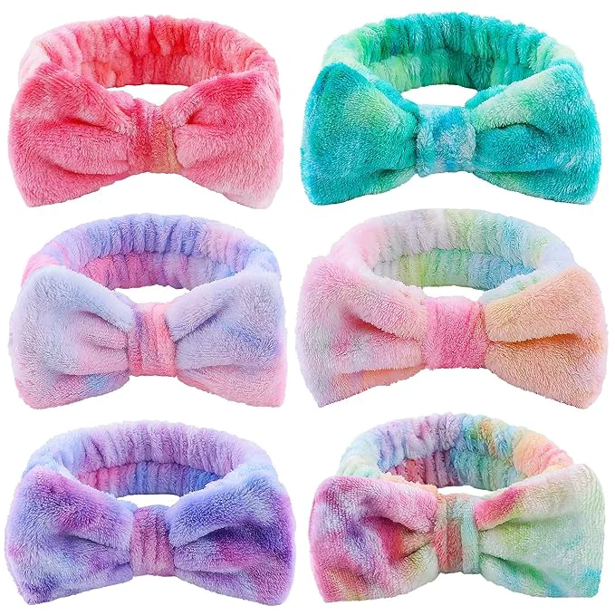 Sustainable WSYUB Skincare Headband Tie Dye Color Soft Coral Fleece Selected