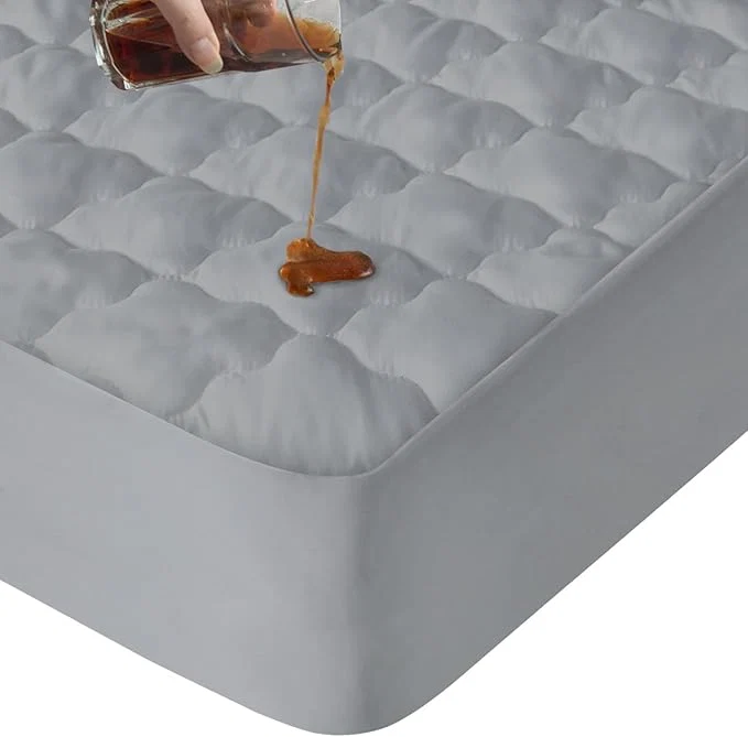 User-Friendly Twin Mattress Protector Pad Waterproof Quilted Breathable amp Cooling Twin Size Mattress Cover Fitted for Kids with Deep Pocket Up to 14 quot for Single Bed Gray Modern