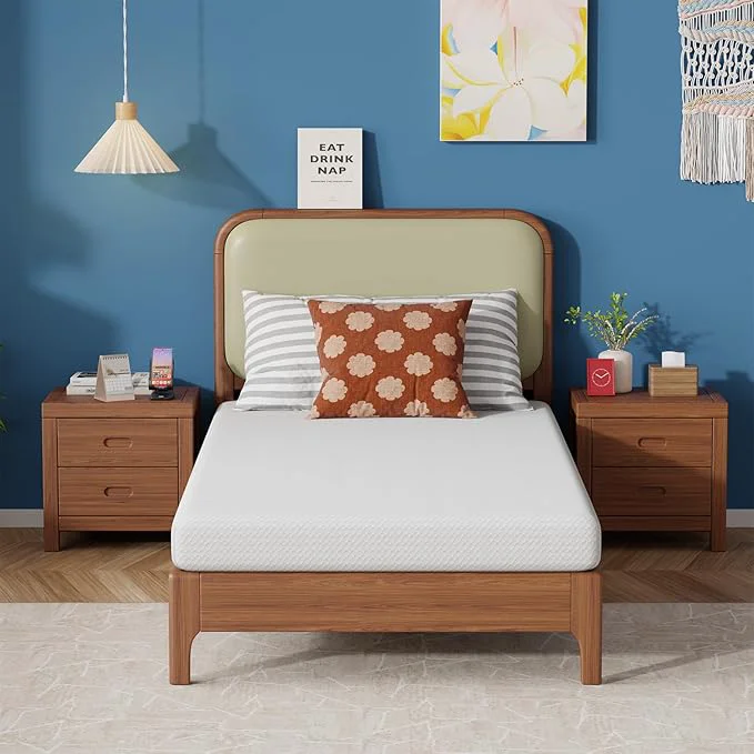 Prestigious FDW 5 Inch Twin Mattress Medium Firm Gel Memory Foam Cooling Ventilated Foam Pressure Relief White Removable Washable Cover Bed in a Box CertiPUR‑US Outstanding