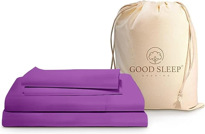 Practical Good Sleep Bedding King Size Sheets Set Deep Pockets - 4 Pc King Sheet Set Egyptian Cotton Bedsheets King Size Bed Soft amp Breathable King Size Sheets FIts Upto 16 Inch - Purple Authentic