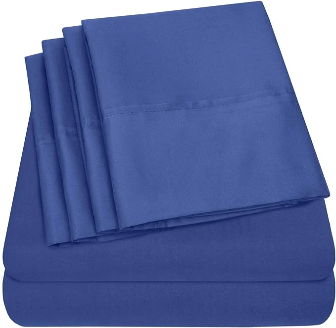 Exceptional Cal King Size Bed Sheets - 6 Piece 1500 Supreme Collection Fine Brushed Microfiber Deep Pocket California King Sheet Set Bedding - 2 Extra Pillow Cases Great Value California King Royal Blue Fine Crafted