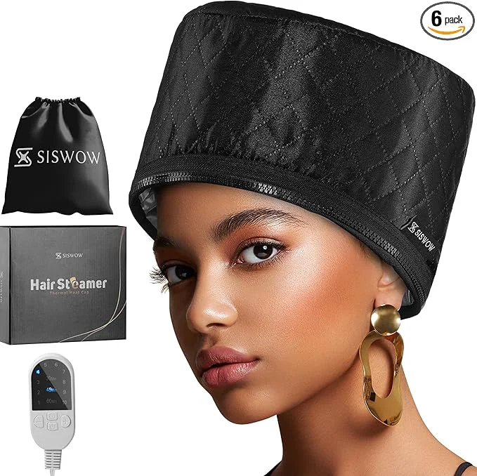 Smooth Hair Steamer for Natural Hair Home Use w 10-level Heats Up Quickly Heat Cap Long-Lasting