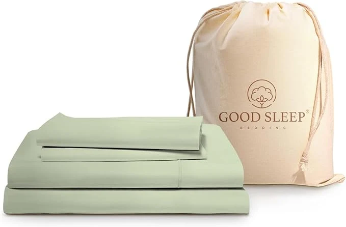 Premium Material 4 Pc Sage Twin Sheet Set for Twin Mattress Egyptian Cotton Twin Bed Sheets for Twin Size Bed Soft Breathable 16 Inch Deep Pocket Twin Bed Set - 1 Fitted Sheet 1 Flat Sheet amp 2 Pillow Case Modern