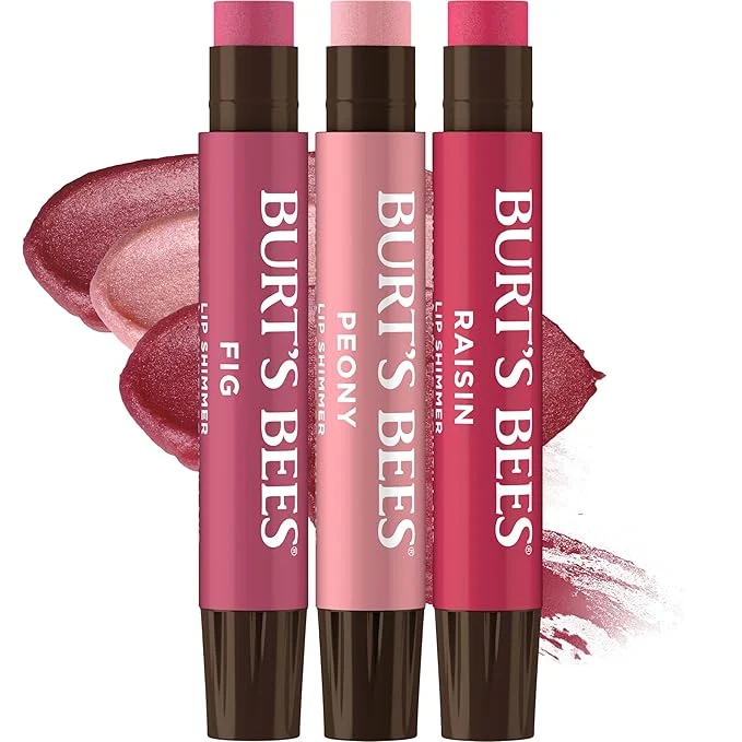 Smooth Burt's Bees Lip Shimmer Nude Collection Tinted Lip Balm Stick Moisturizing Fast