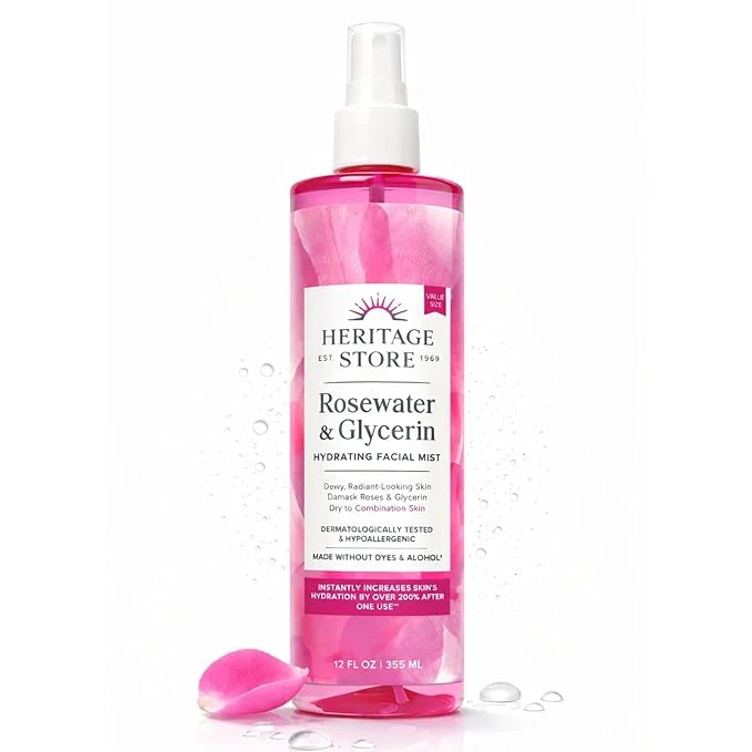 Refined HERITAGE STORE Rosewater Glycerin Hydrating Facial Mist Easy-to-Use
