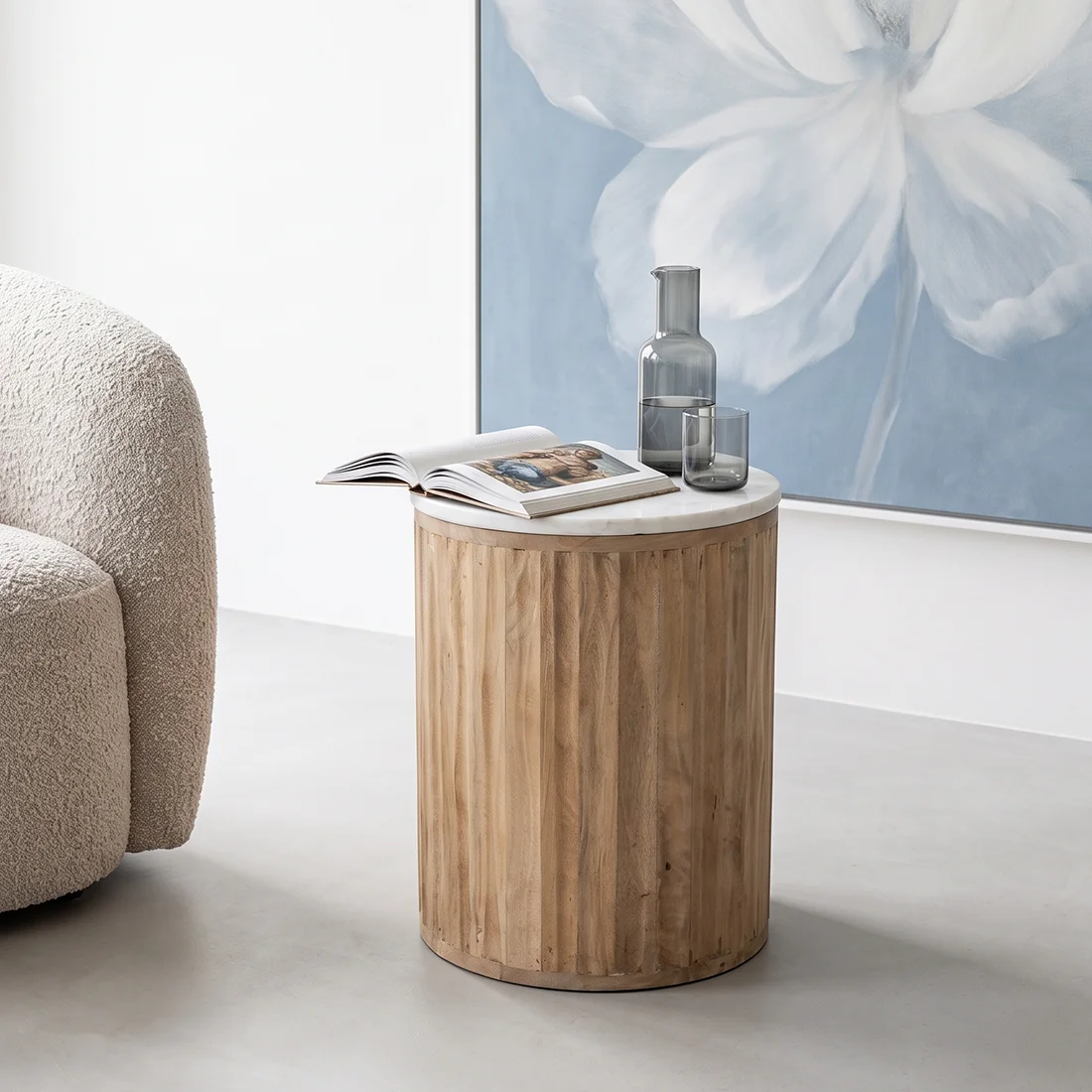 Durable Malakka bijzettafel marmer wit Eco-Friendly