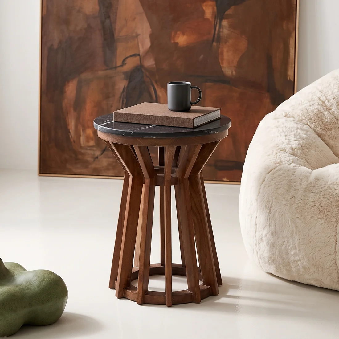 Contemporary Sabah bijzettafel marmer zwart Exclusive