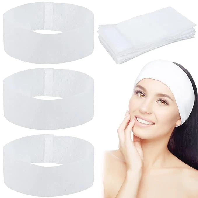Modern 128 Pieces Disposable Spa Facial Headbands Stretch Non-Woven Facial Headband Proven