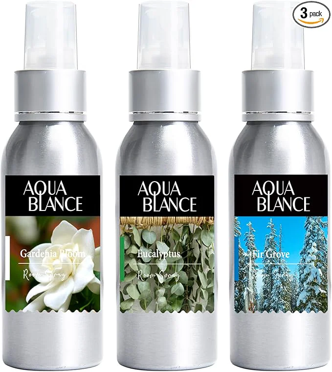 Organic Fragrant Room Spray Fir Grove Eucalyptus Leaves Gardenia Bloom 3 x 3.4 fl oz Elegant
